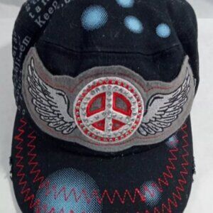 Distressed Breeze Friendship Med-Lg Peace Wings Cap Bling